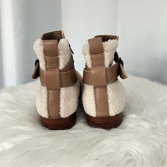 Kelsi Dagger Women’s Shearling Moto Boots - tan suede - like new - Picture 3 of 4